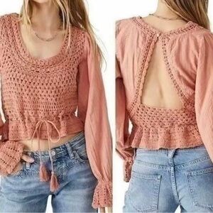 NWOT: Free People Megan Crochet Top- Size Medium